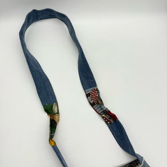 Custom Handmade Denim Grannycore Quiltwork Patch Lace Shoulder Bag Boho Hippie - Picture 4 of 11